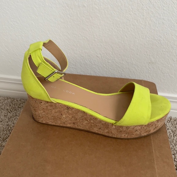 New Look Lime Yellow Wedges - Picture 3 of 3